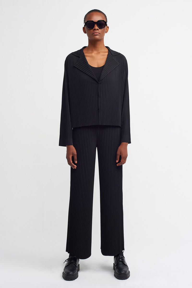 Nu  Basic Ribbed Short Jacket Black