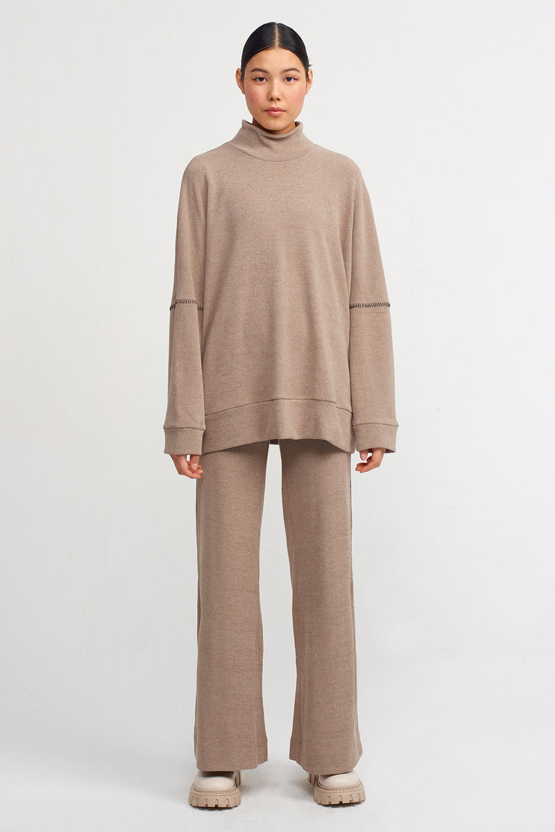 Nu High Neck Sweater Bronze