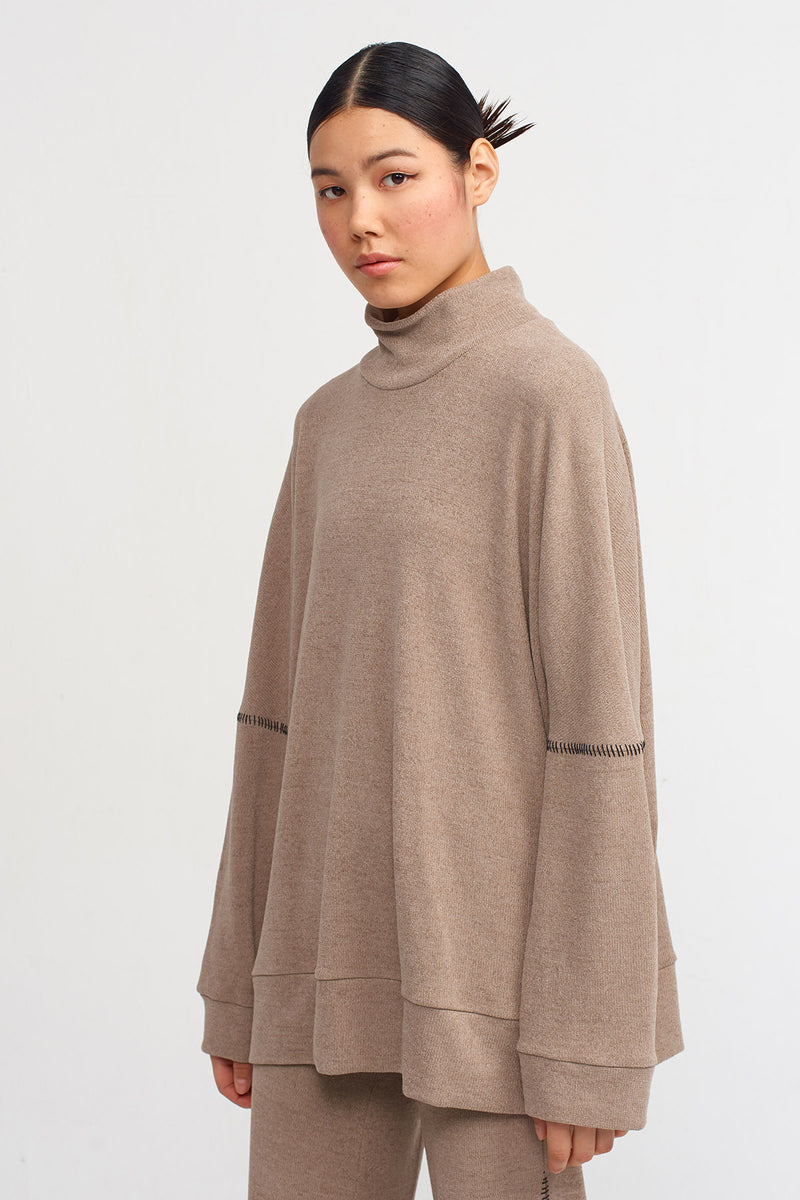 Nu High Neck Sweater Bronze