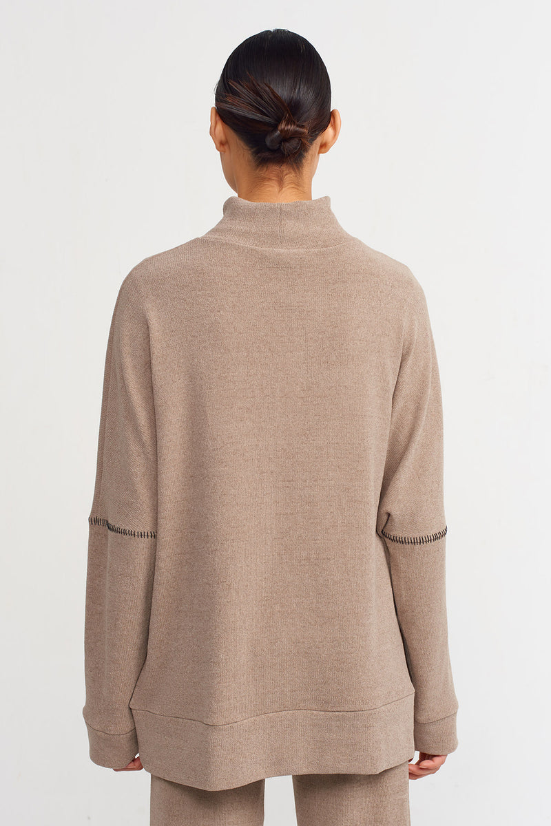 Nu High Neck Sweater Bronze