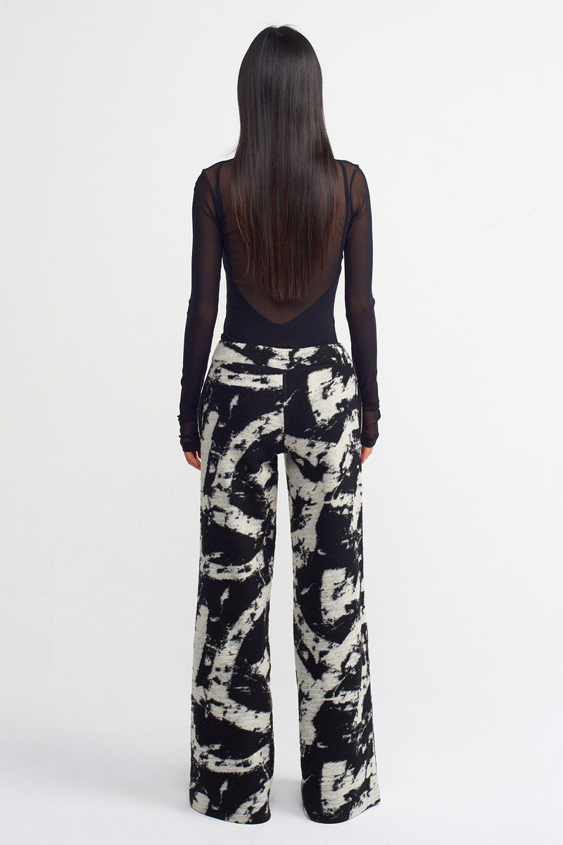 Nu Straight Wide Leg Trouser Black/Off White