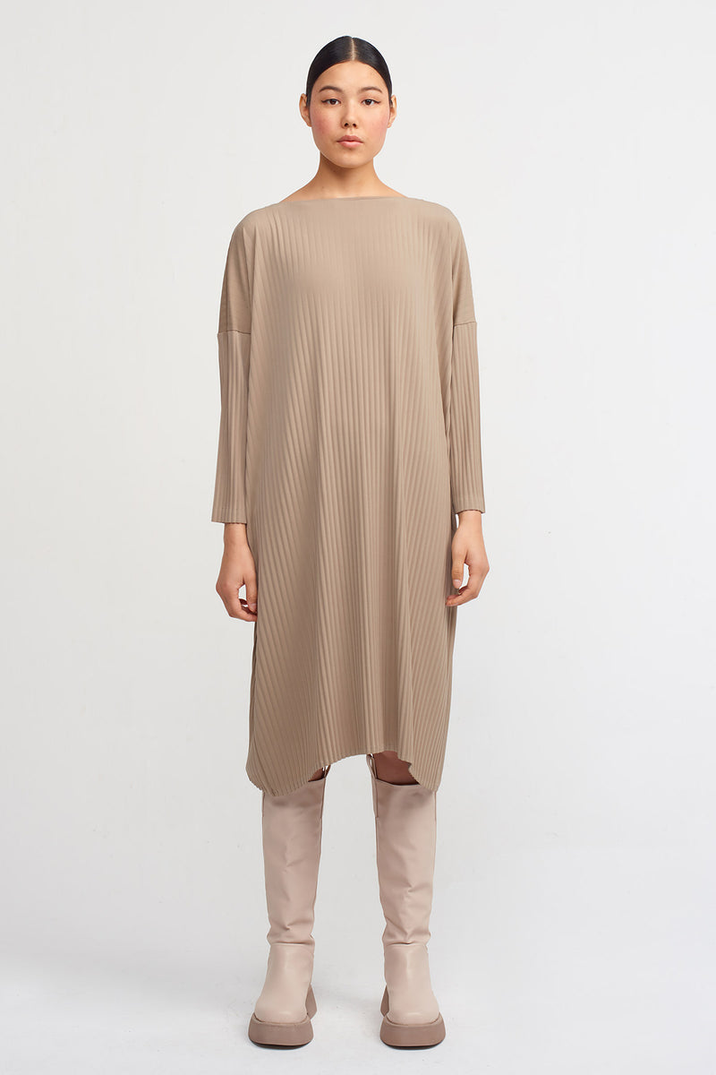 Nu Single-Toned Pleated Dress Bronze