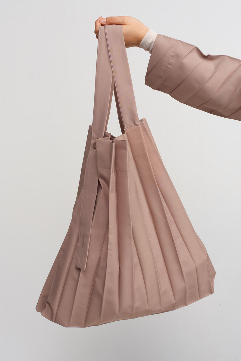 Nu Pleated Tote Bag Bronze