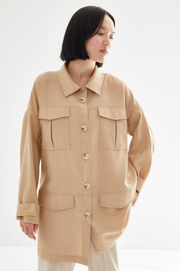 Kevsersarioglu Cargo Pocket Shirt Beige