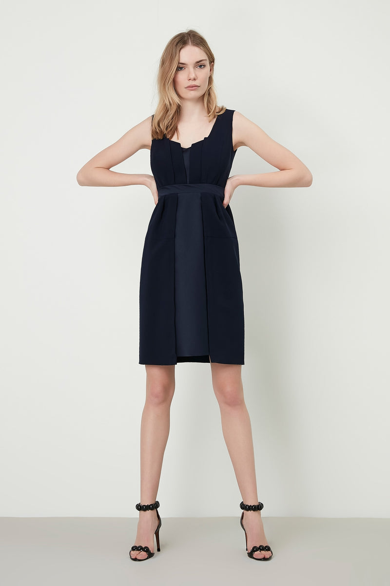 Machka Sleeveless Sheath Dress Navy Blue