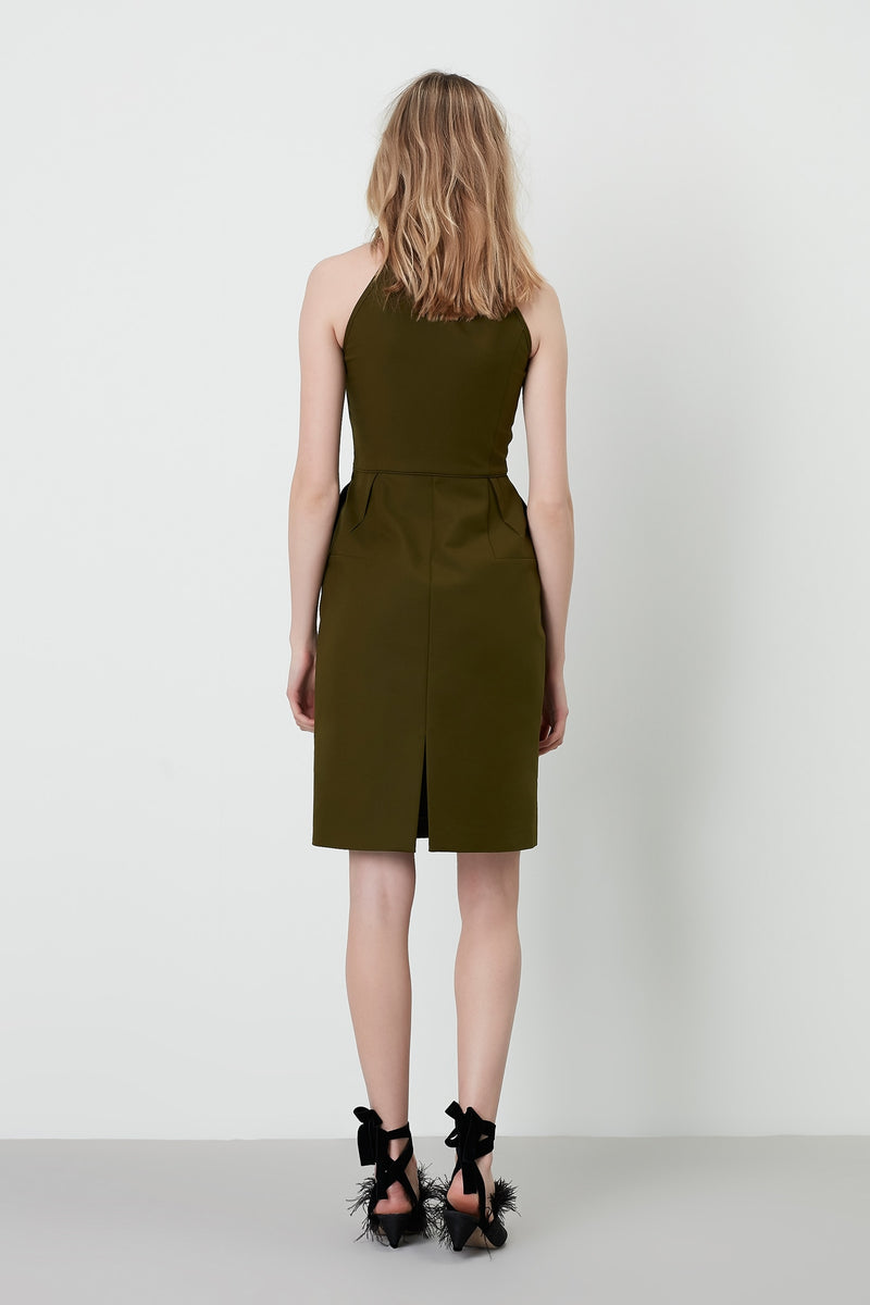 Machka Sleeveless Sheath Mini Dress Green