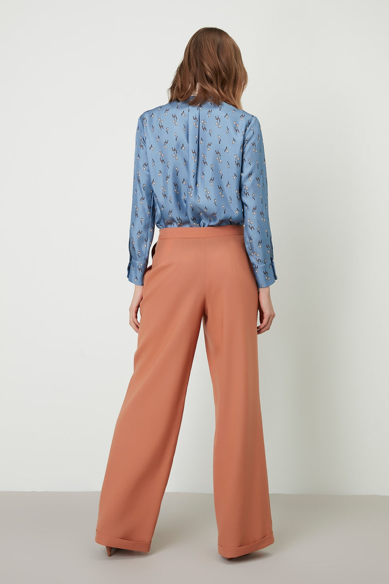 Machka High Waist Palazzo Trouser Peach