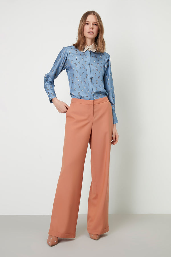 Machka High Waist Palazzo Trouser Peach