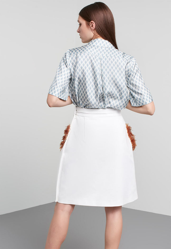 Machka Skirt Emblished Po Off White - Wardrobe Fashion