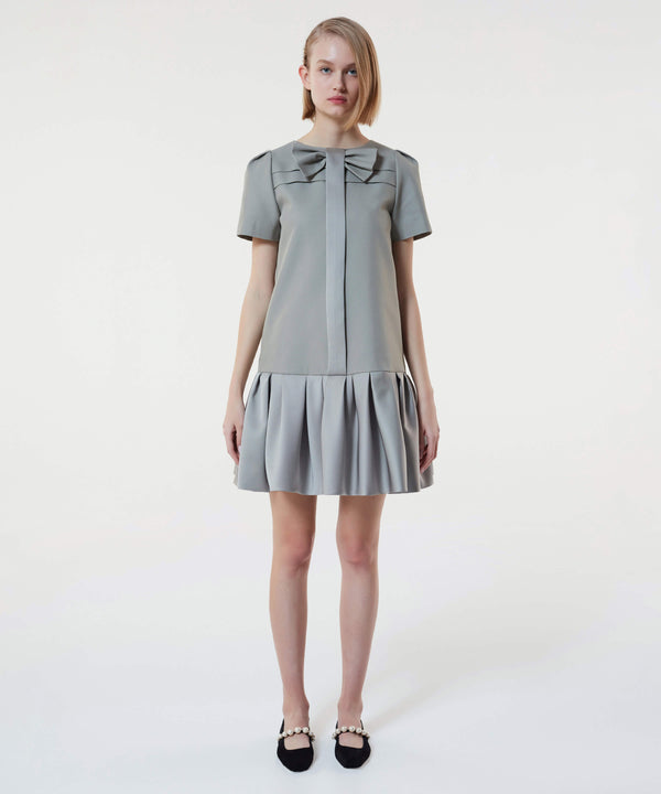 Machka Bow Detail Mini Dress Stone