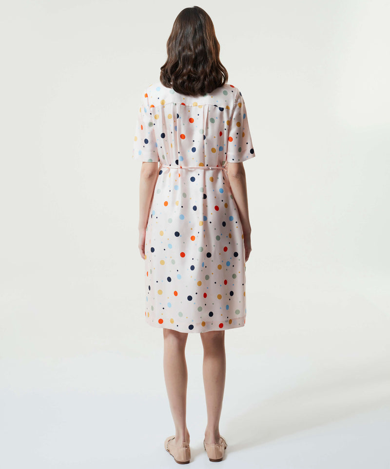 Machka Polka Dot Midi Dress Powder