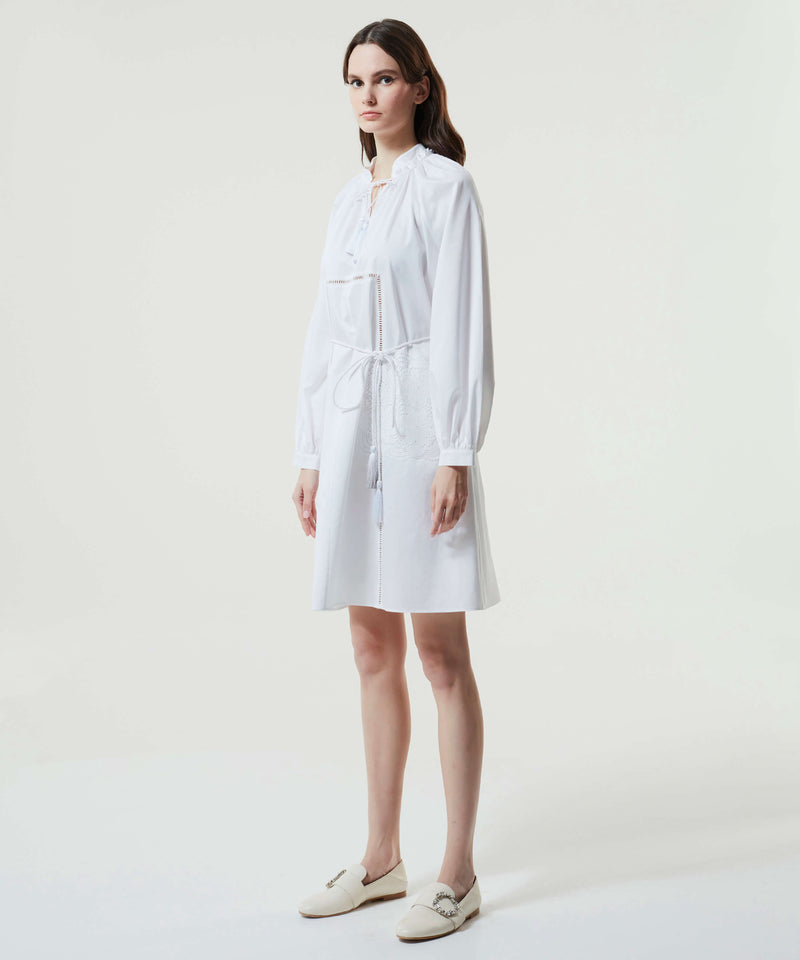 Machka Die-Cut Embroidered Dress White