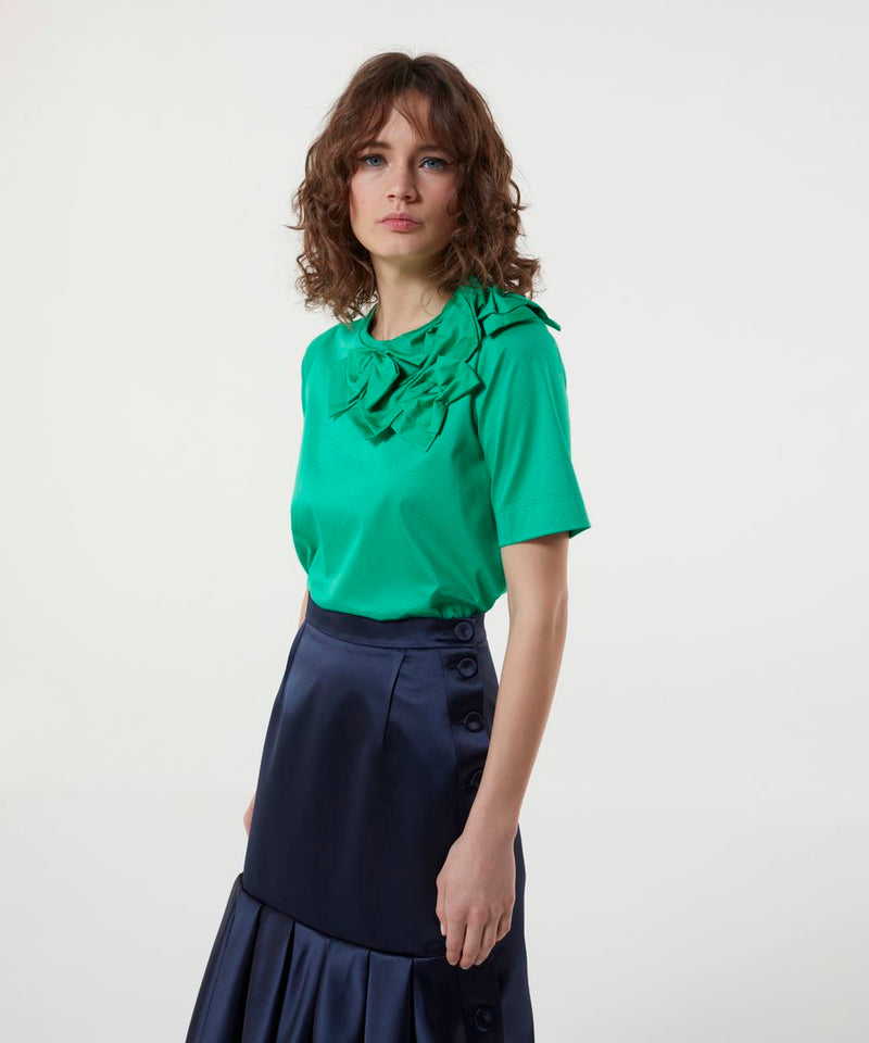 Machka Satin Duchess Skirt Navy