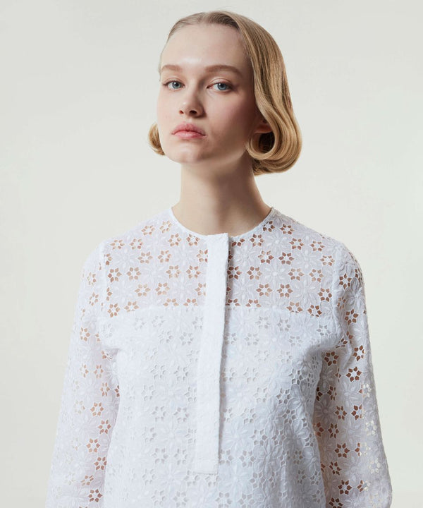 Machka Die Cut Embroidered Blouse White