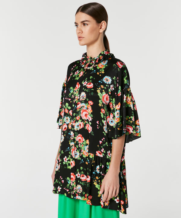 Machka Floral Tunic Blouse Black