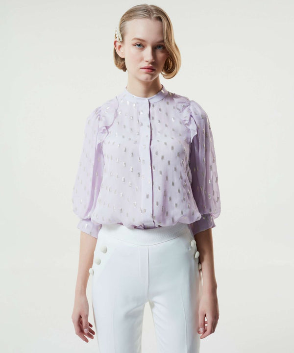 Machka Dotted Print Blouse Lilac