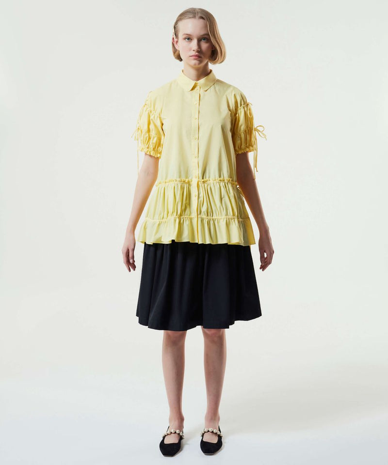 Machka Adjustable Tie Detail Shirt Yellow