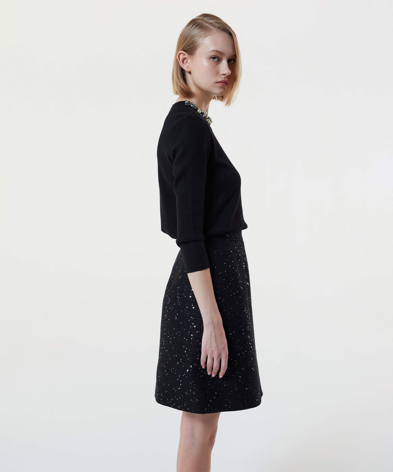 Machka Stone-Embroidered Knitwear Black