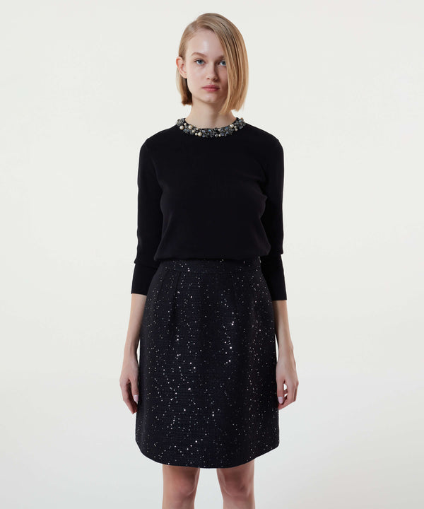 Machka Stone-Embroidered Knitwear Black