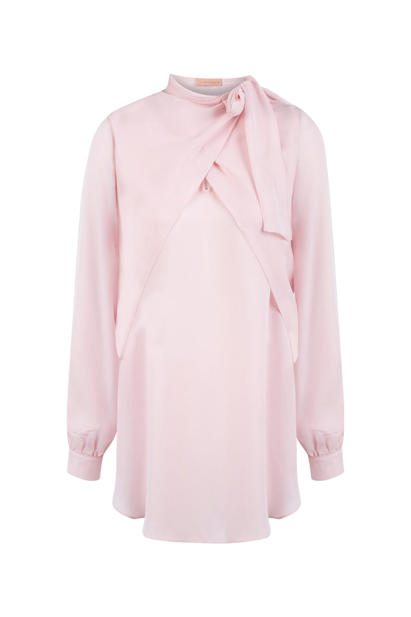 Machka Collar Tie Detail Blouse Pink