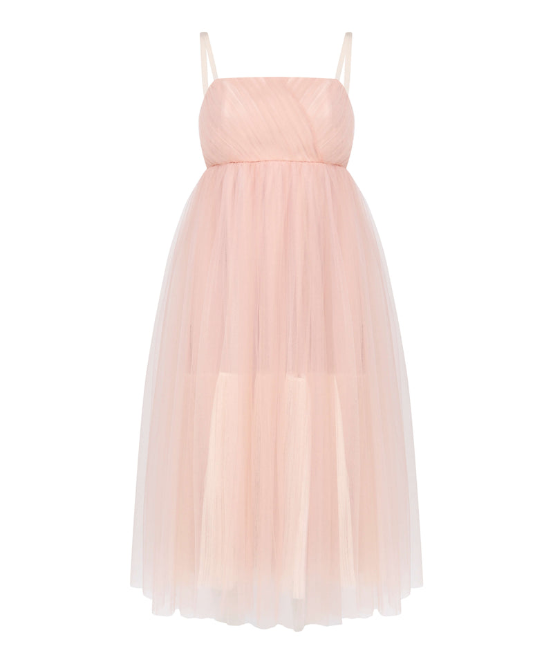 Machka Tulle Midi Dress Powder