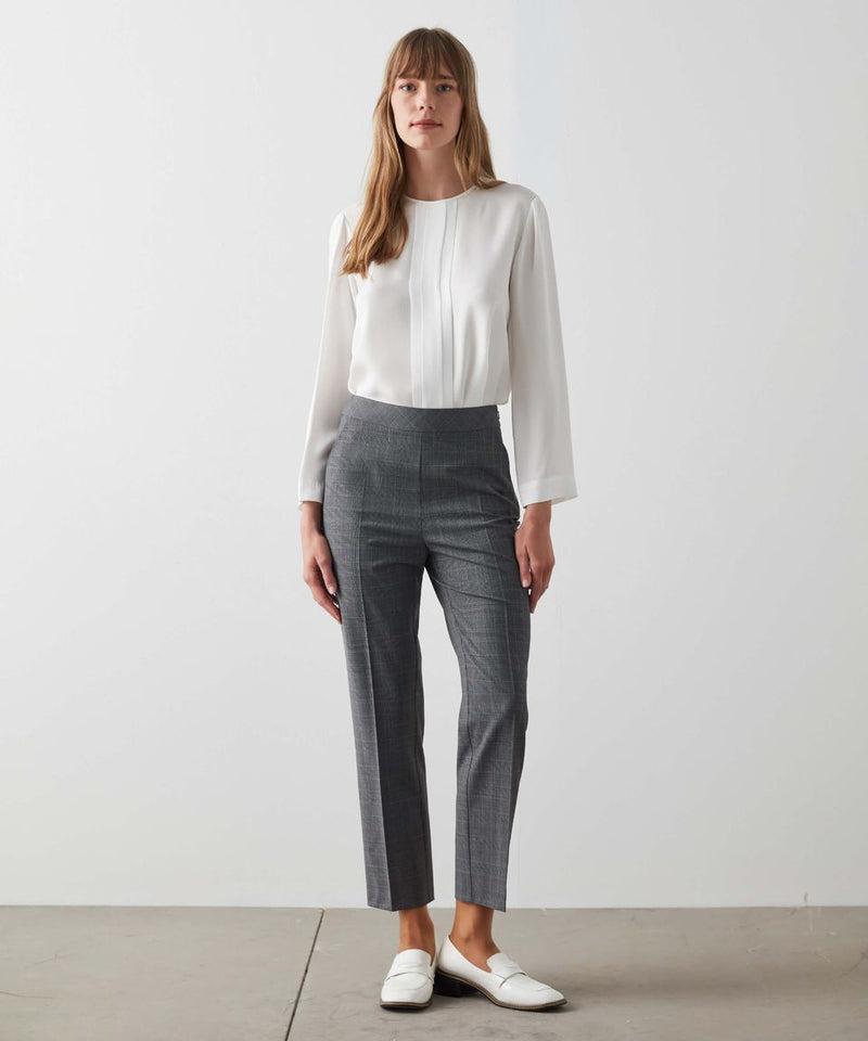 Machka Plaid Pattern Palazzo Trouser Grey