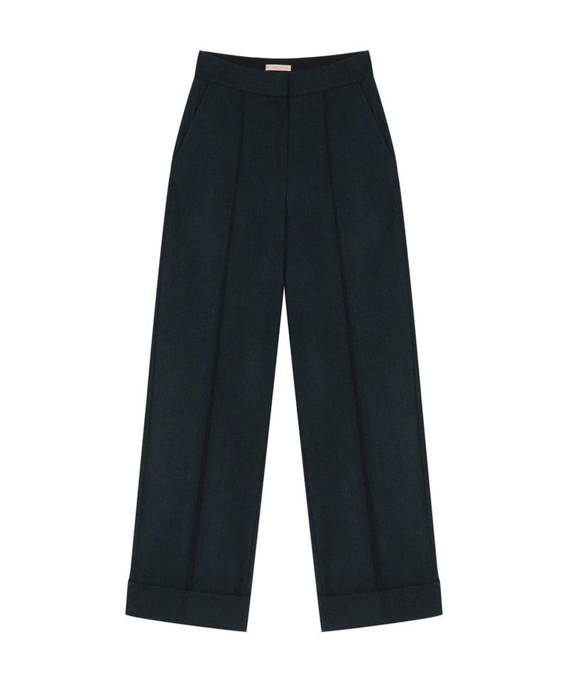 Machka Wool High Waist Trouser Petroleum