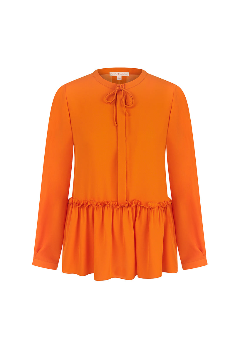 Machka Ruffle Hem Blouse Orange