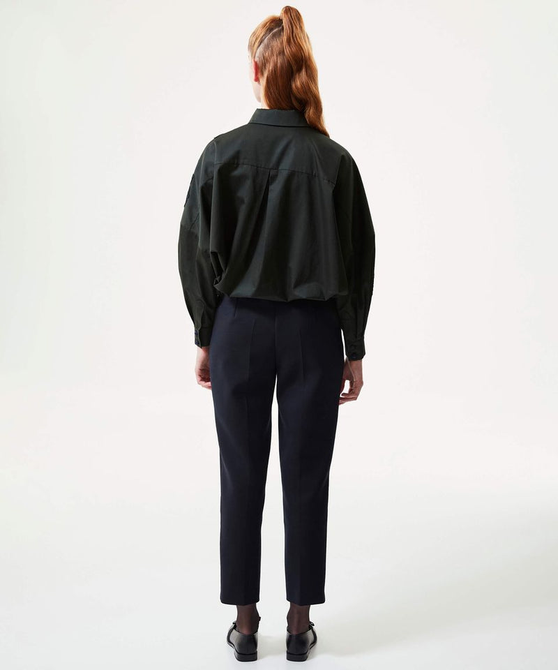 Machka Solid Pegged Trouser Navy Blue