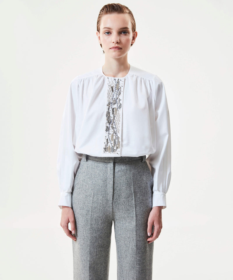 Machka Wool Straight Cut Trousers Grey Melange