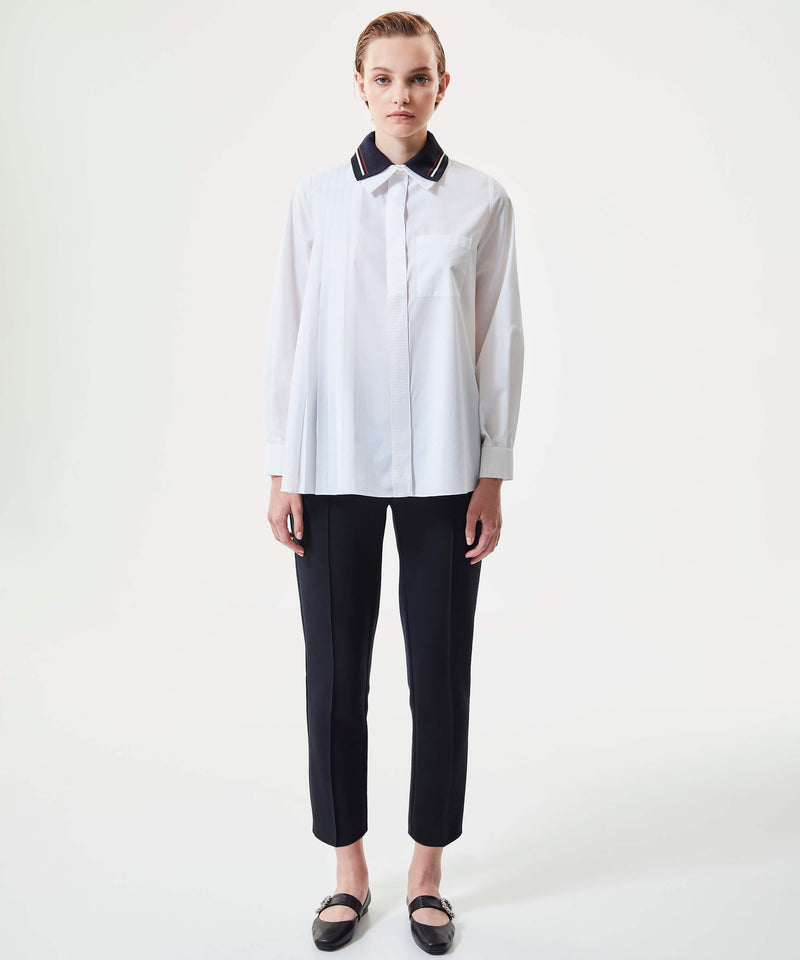 Machka Double Collar Blouse White