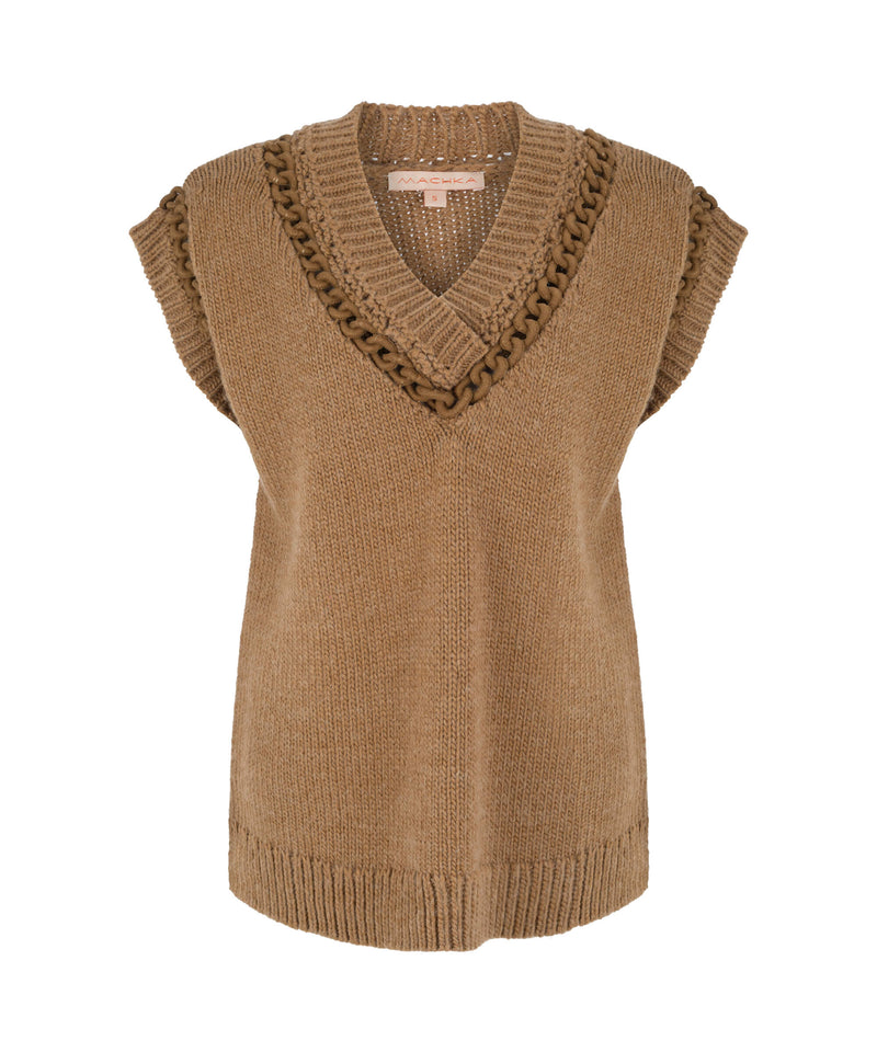 Machka Sweater With Chain Accessories Camel