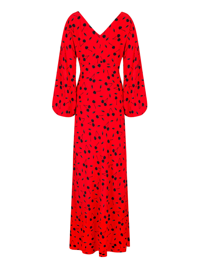 Nocturne Dress Print L/Sl Red - Wardrobe Fashion