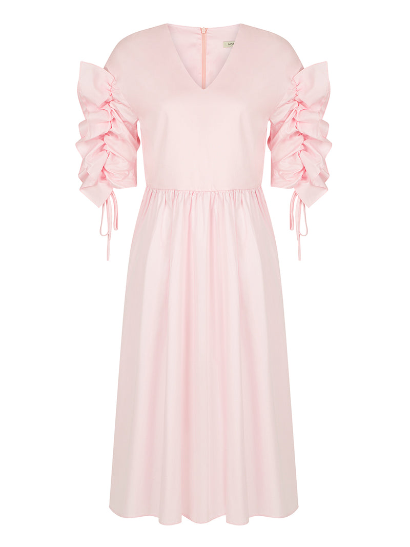 Nocturne Dress Pleat S/S Pink - Wardrobe Fashion