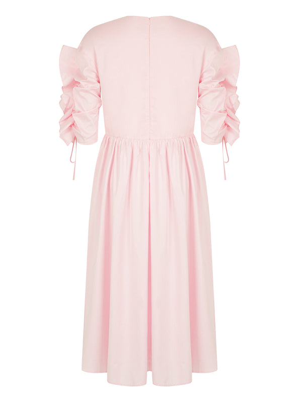 Nocturne Dress Pleat S/S Pink - Wardrobe Fashion