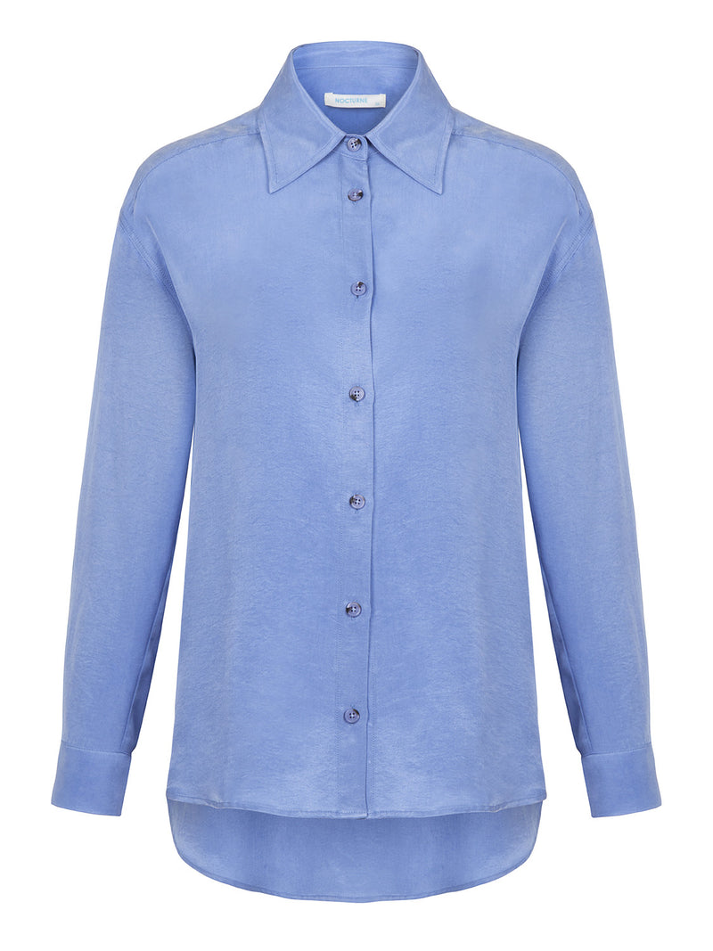 Nocturne Flowy Oversize Shirt Blue