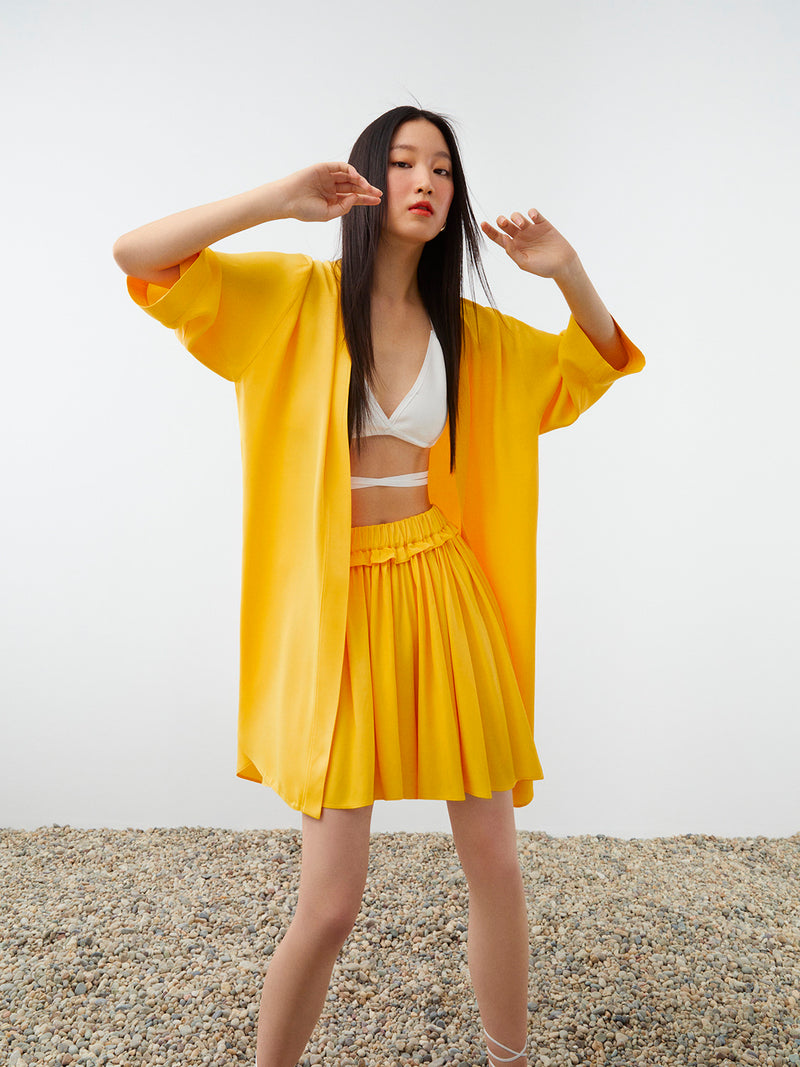 Nocturne Back Detailed Kimono Yellow