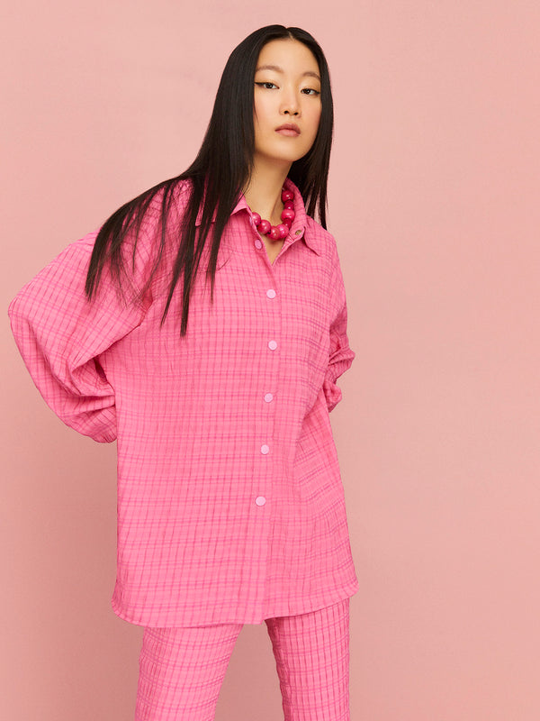 Nocturne Flowy Long Sleeve Shirt Fuchsia