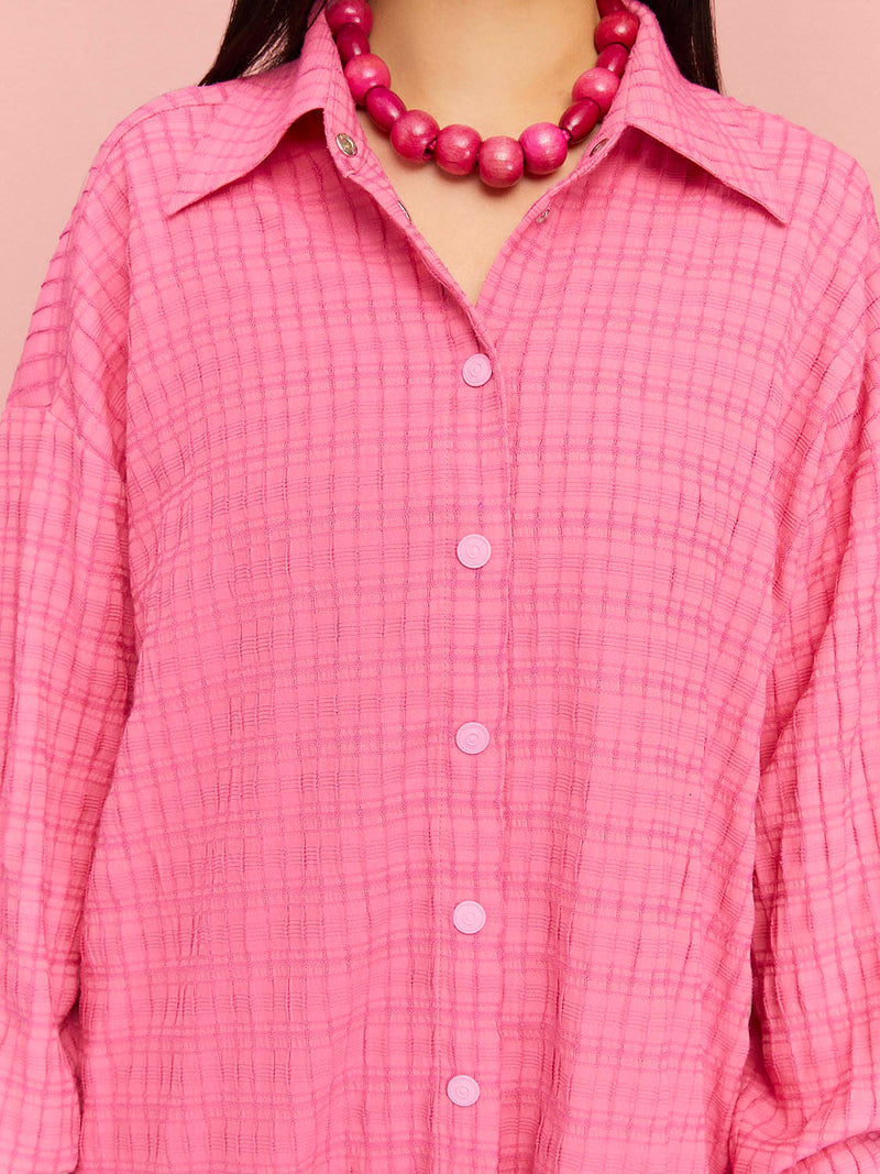 Nocturne Flowy Long Sleeve Shirt Fuchsia