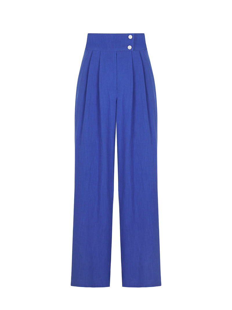 Nocturne Wide Leg Linen Pants Sax