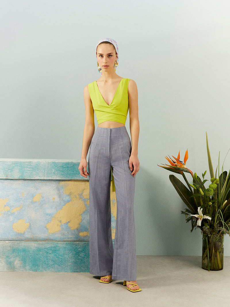 Nocturne High-Waisted Wide Leg Pants Blue