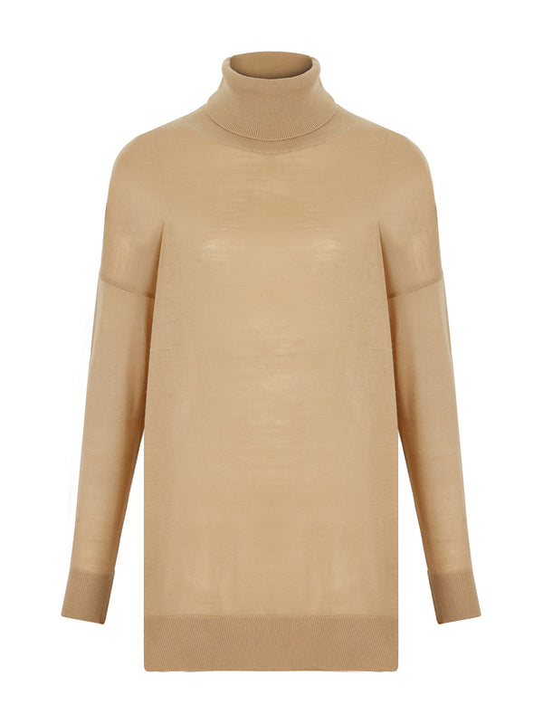 Nocturne Turtleneck Knit Sweater Beige