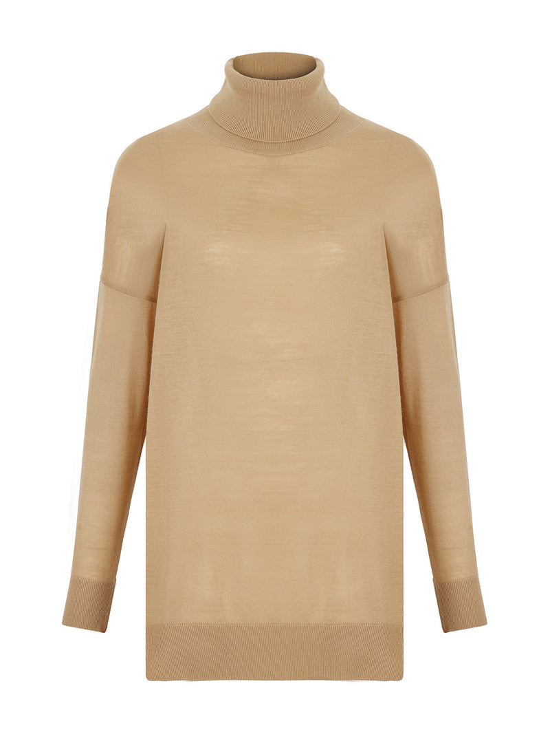 Nocturne Turtleneck Knit Sweater Beige