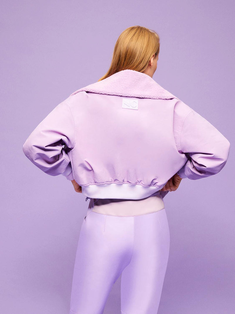 Nocturne High Collar Cropped Jacket Violet