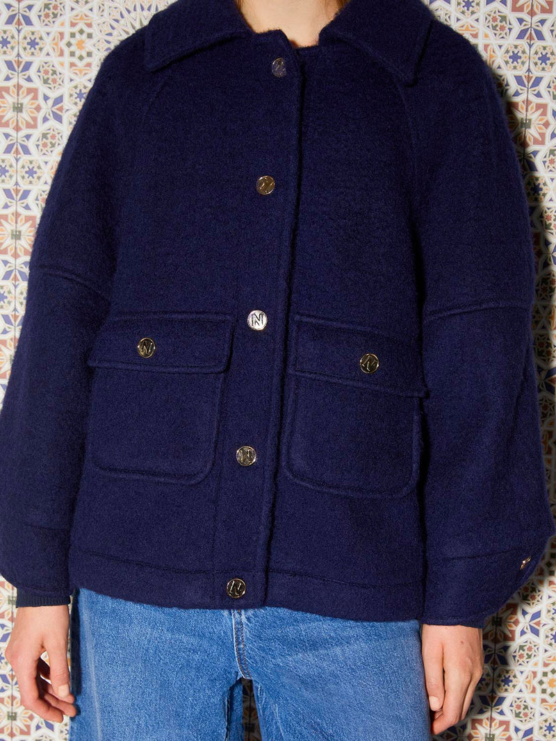 Nocturne Wool Blended Jacket Navy Blue