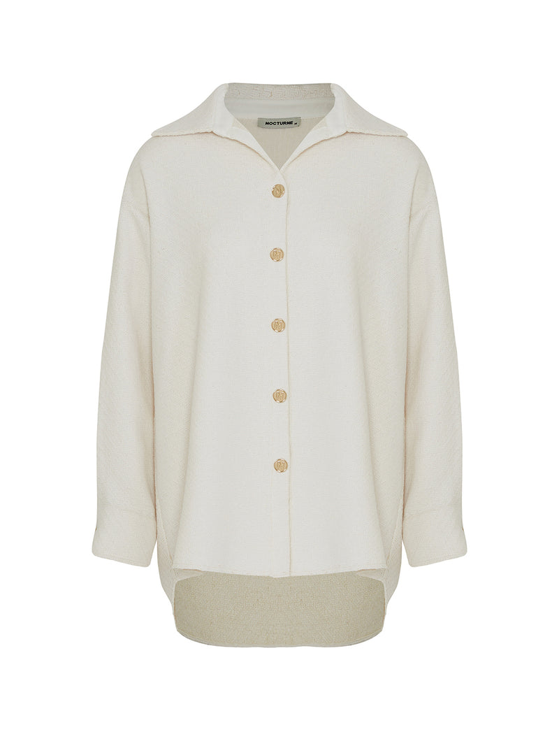 Nocturne Textured Shirt Jacket Ecru