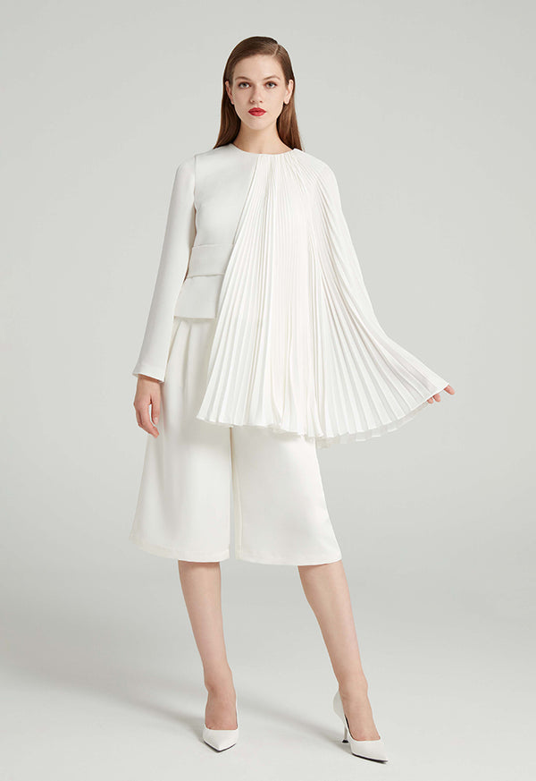 Choice Solid Culottes With Pocket Detail Off White