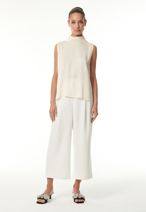 Choice High Neck Sleeveless Top Offwhite