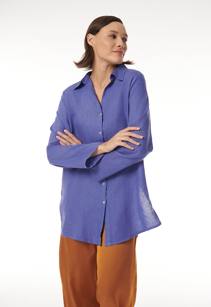 Choice Textured Look Classic Shirt Purple