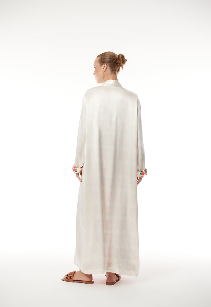 Choice Maxi Abaya With Printed Inner Lining Cream